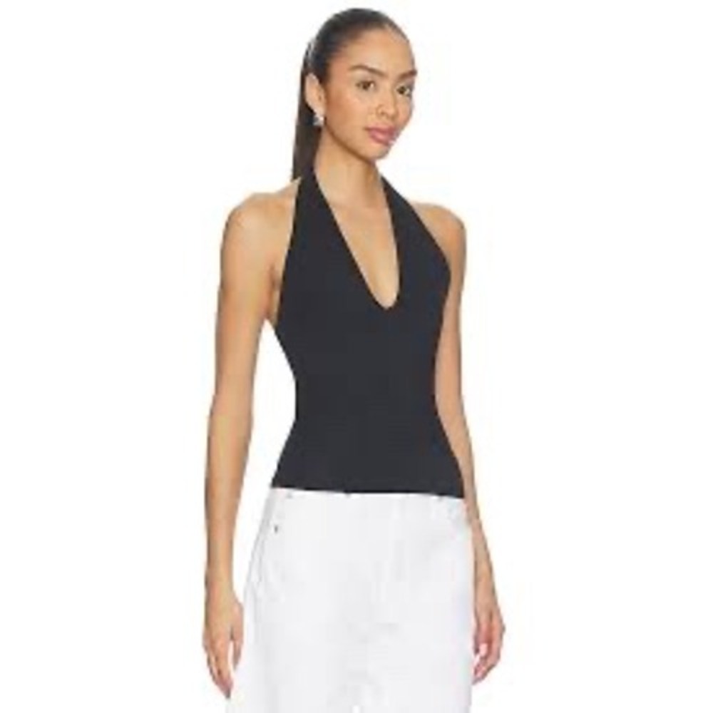 SKIMS Smooth Layers Halter Top Obsidian Black TP-TNK-11868W Womens Large NWT